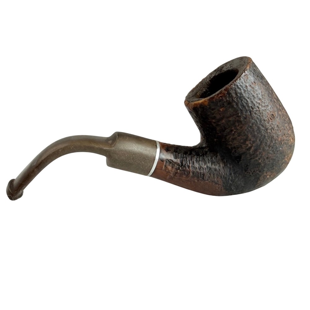 Vintage Dom Faul Hand Carved Briar Italy Bent Tobacco Smoking Pipe Rusticated
